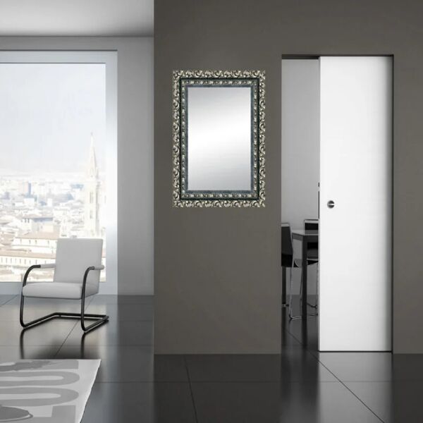 leroy merlin specchio con cornice da parete rettangolare traforata nero 80 x 100 cm