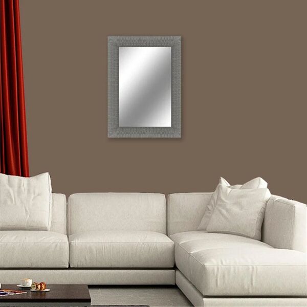 leroy merlin specchio con cornice da parete rettangolare fedra argento 98 x 138 cm