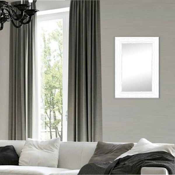 leroy merlin specchio con cornice da parete rettangolare teresa bianco 98 x 138 cm