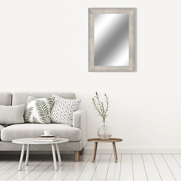 leroy merlin specchio con cornice da parete rettangolare toora bianco 68 x 88 cm