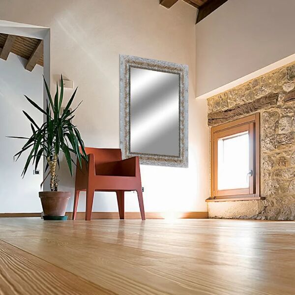 leroy merlin specchio con cornice da parete rettangolare medea argento 98 x 138 cm