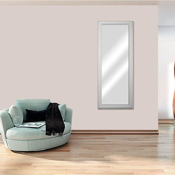 leroy merlin specchio con cornice da parete rettangolare glitterata bianco 42 x 132 cm