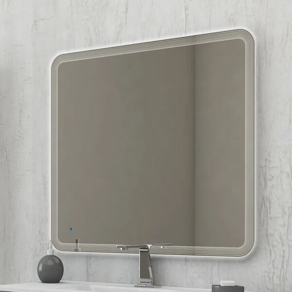 baden haus specchio con illuminazione integrata bagno quadrato led touch l 100 x h 90 cm