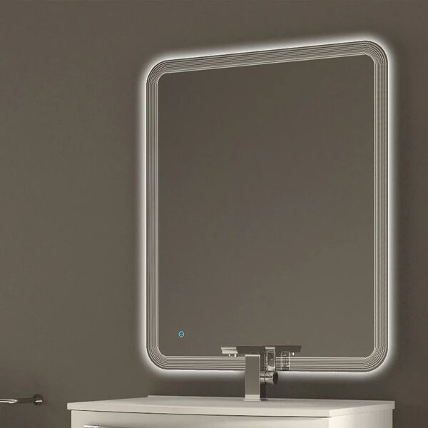 baden haus specchio con illuminazione integrata bagno rettangolare l 74 x h 90 cm