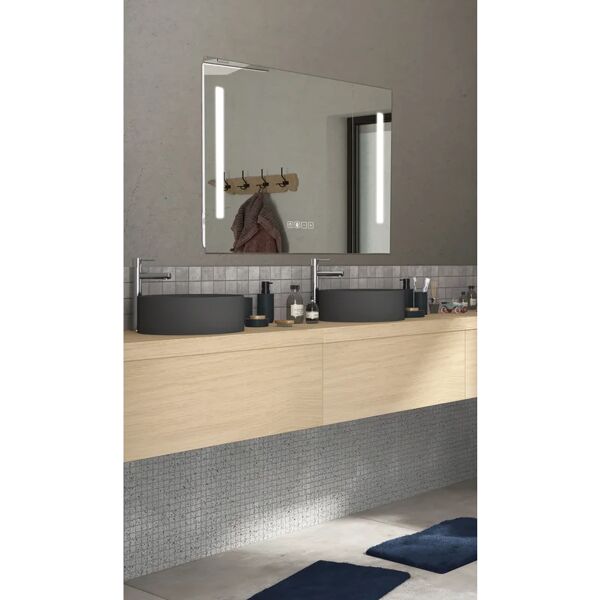 sensea specchio con illuminazione integrata bagno rettangolare suono l 120 x h 70 cm