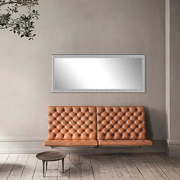 leroy merlin specchio con cornice da parete rettangolare foglia argento 125 x 40 cm