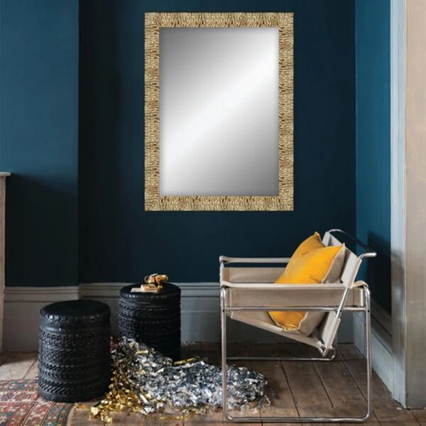 leroy merlin specchio con cornice da parete rettangolare aurora oro 70 x 50 cm