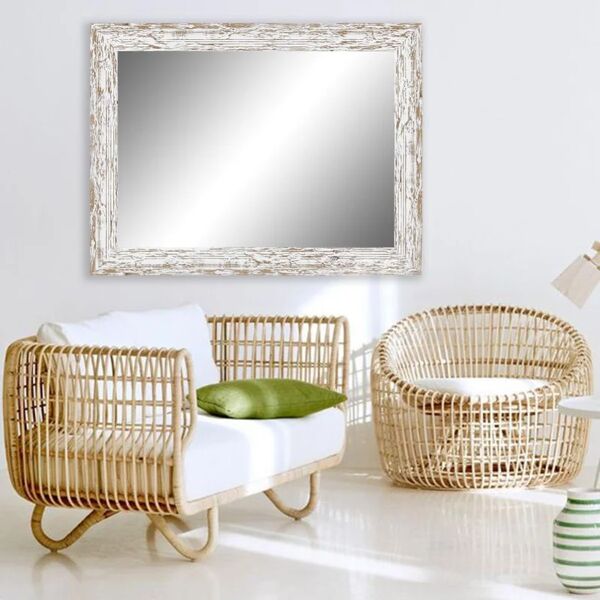 leroy merlin specchio con cornice da parete rettangolare gaia bianco 70 x 50 cm