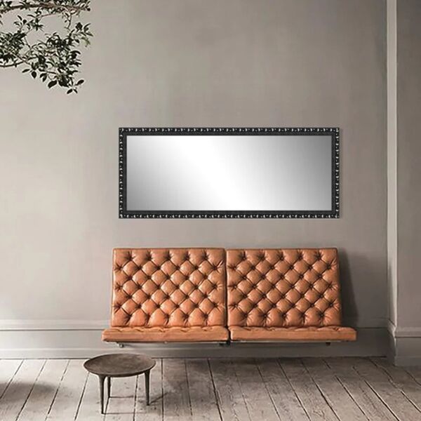 leroy merlin specchio con cornice da parete rettangolare forata nero 125 x 40 cm
