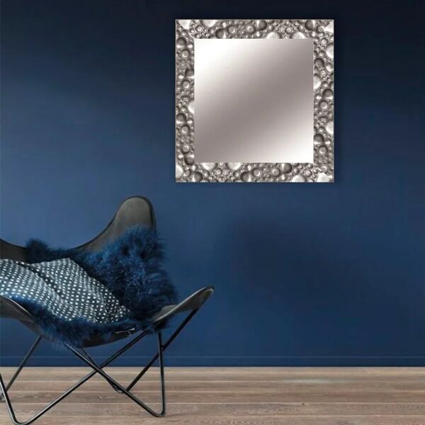 leroy merlin specchio con cornice da parete quadrato vesuvio argento 68 x 68 cm