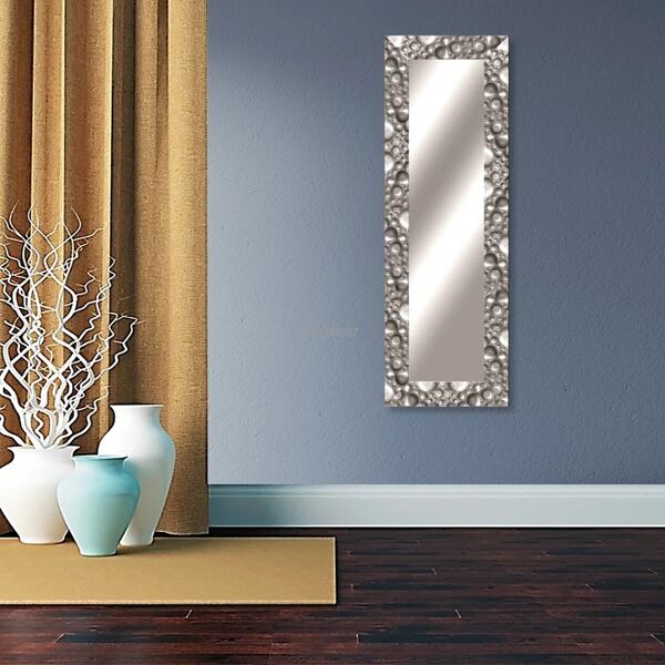 leroy merlin specchio con cornice da parete rettangolare vesuvio argento 158 x 58 cm