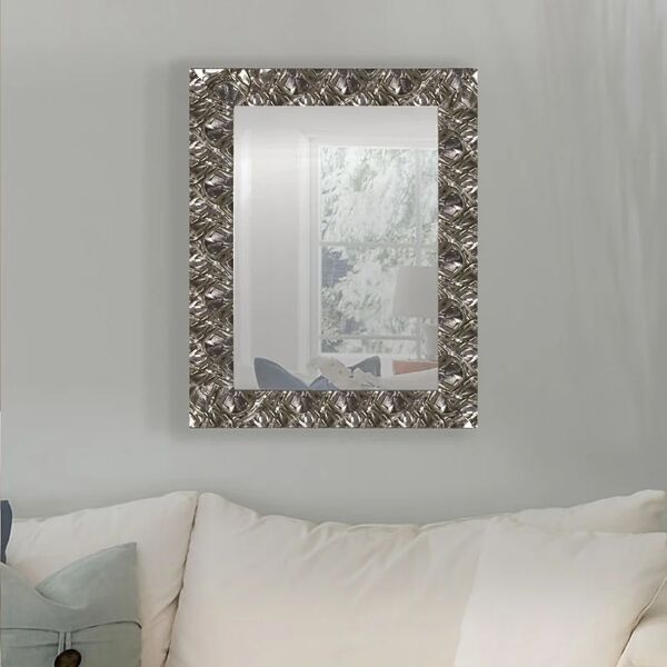 leroy merlin specchio con cornice da parete rettangolare capua argento 89 x 69 cm