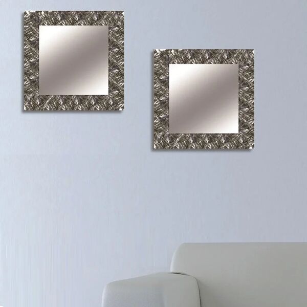 leroy merlin specchio con cornice da parete quadrato capua argento 99 x 99 cm