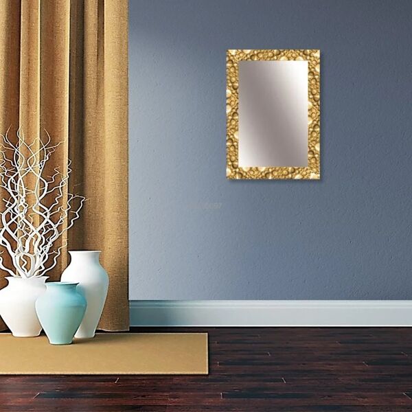 leroy merlin specchio con cornice da parete rettangolare vesuvio oro 88 x 68 cm