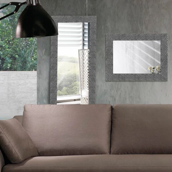 leroy merlin specchio con cornice da parete rettangolare zoe acciaio 88 x 68 cm