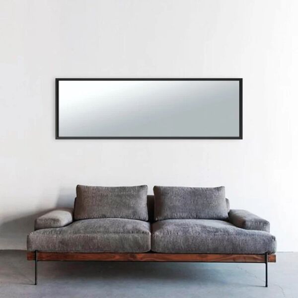 inspire specchio con cornice da parete  rettangolare milo xxl nero 42 x 142 cm