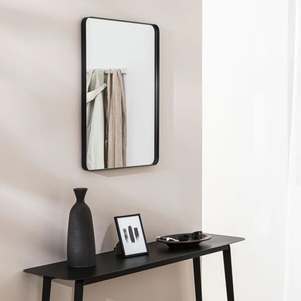 inspire specchio con cornice da parete  rettangolare focale nero 50 x 70 cm