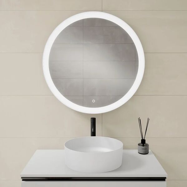 visobath specchio con illuminazione integrata bagno tondo l 90 x h 90 cm