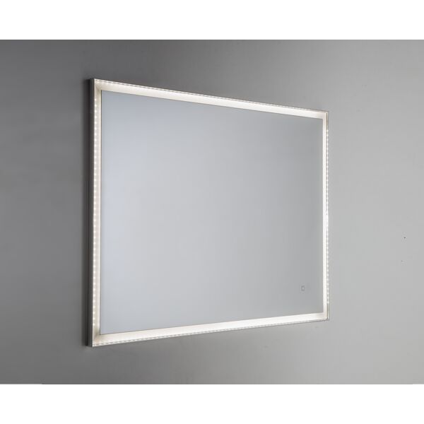 leroy merlin specchio con cornice da parete rettangolare silver acciaio 100 x 70 cm