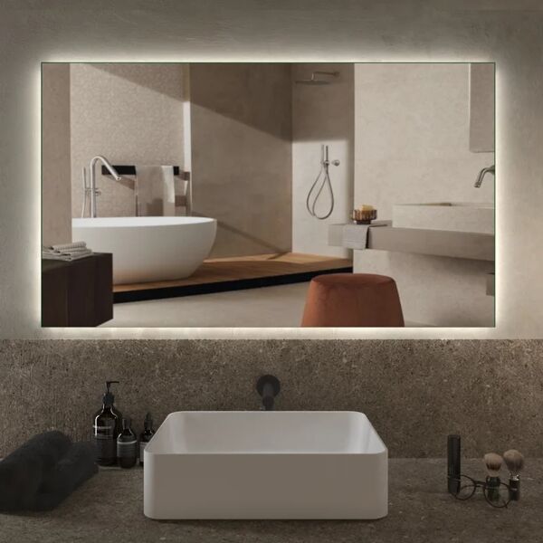 leroy merlin specchio con illuminazione integrata bagno rettangolare l 120 x h 70 cm