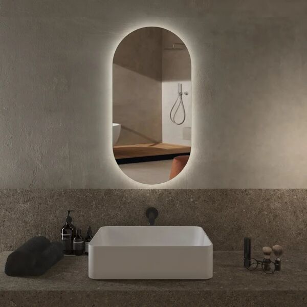 leroy merlin specchio con illuminazione integrata bagno ovale l 40 x h 80 cm