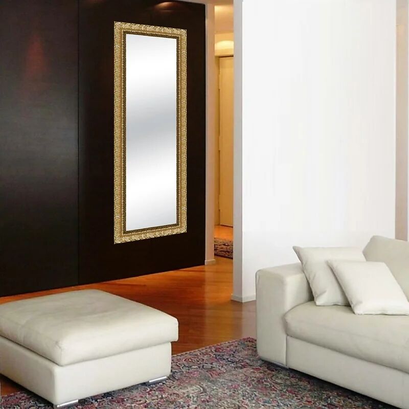 leroy merlin specchio con cornice da parete rettangolare matteo oro 58 x 143 cm