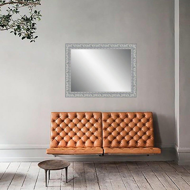 leroy merlin specchio con cornice da parete rettangolare foglia argento 70 x 50 cm