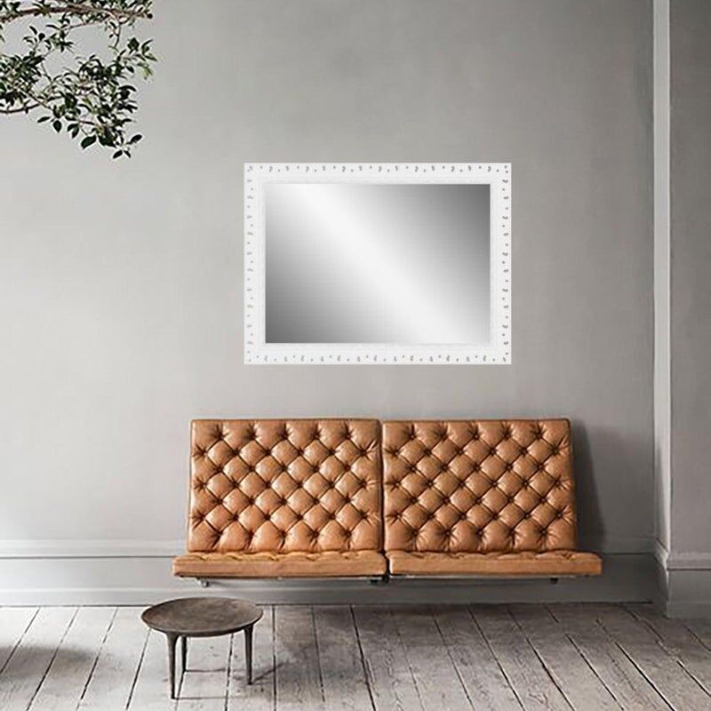 leroy merlin specchio con cornice da parete rettangolare forata bianco 70 x 50 cm