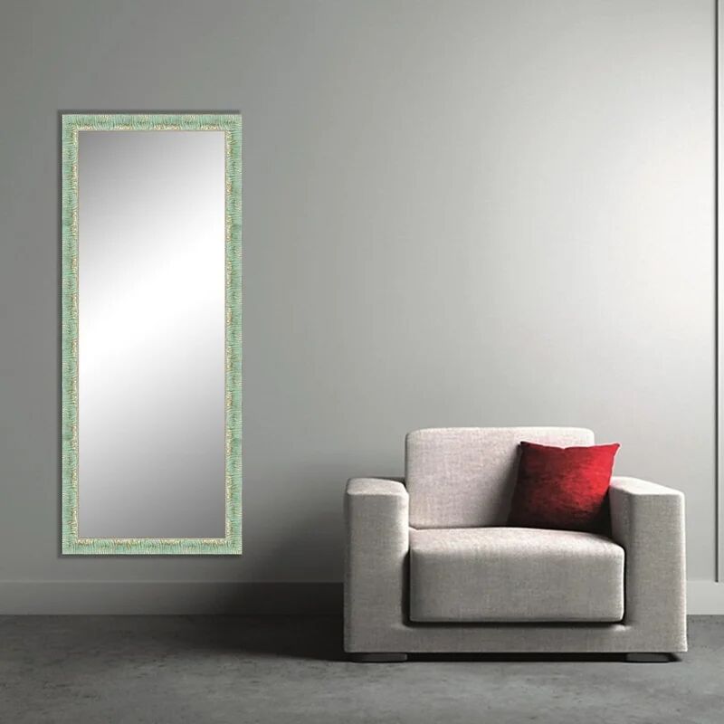 leroy merlin specchio con cornice da parete rettangolare camelia verde 125 x 40 cm