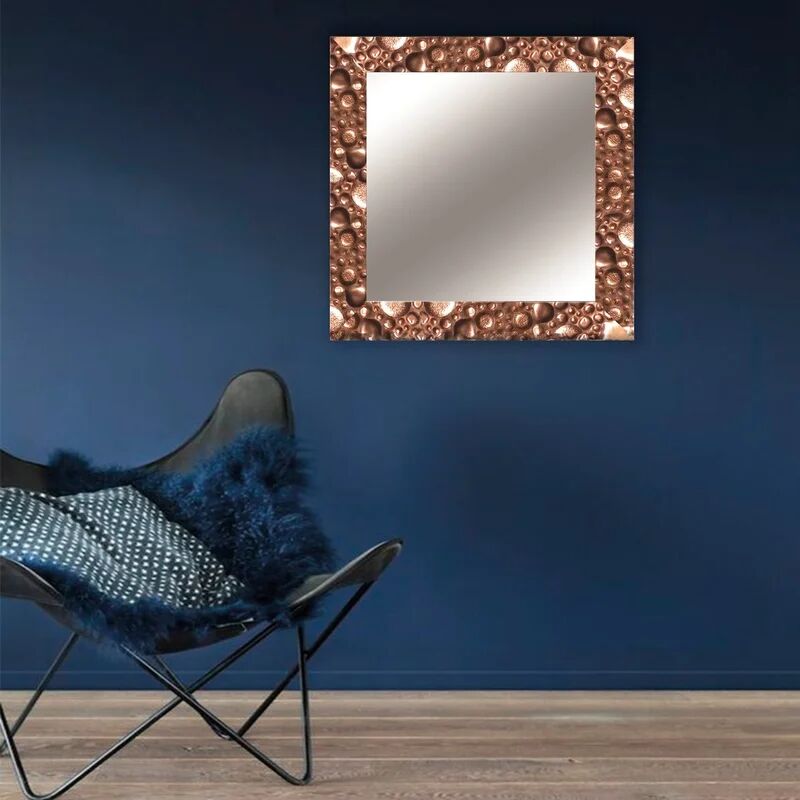 leroy merlin specchio con cornice da parete quadrato vesuvio bronzo 68 x 68 cm