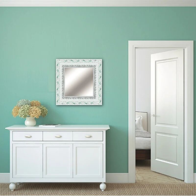 leroy merlin specchio con cornice da parete quadrato sharon bianco 99 x 99 cm