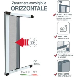 Medal Zanzariera avvolgibile  Flystop per portafinestra L 160 x H 250 cm bianco