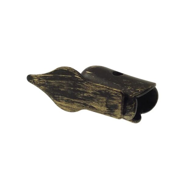 leroy merlin finale per bastone blues foglia in ferro verniciato nero, oro Ø 11 mm, 2 pezzi