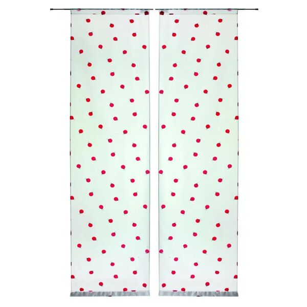 leroy merlin tendina a vetro semi-filtrante coccinella rosso, passanti nascosti 60x230 cm