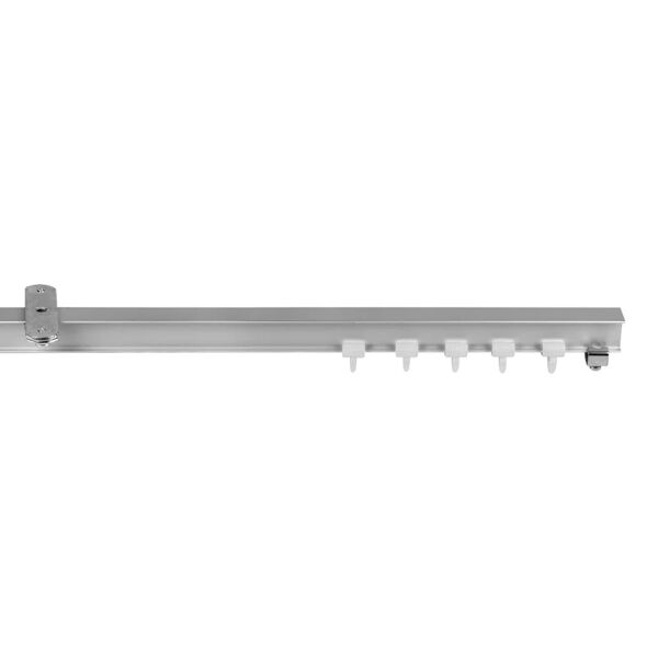 leroy merlin kit binario per tenda arricciata, singolo, apertura centrale (2 tende), grigio / argento, in alluminio, 250 cm