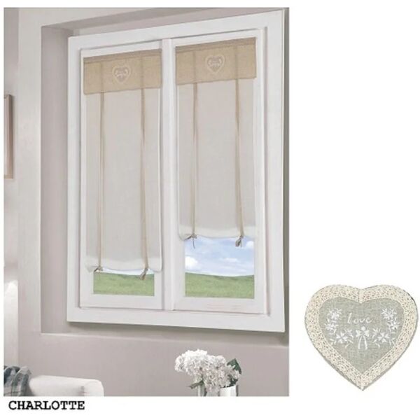 leroy merlin tendina a vetro semi-filtrante charlotte beige, passanti nascosti 60x150 cm