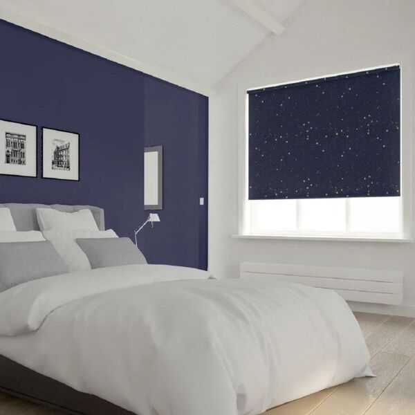 trendiy tenda a rullo notte stellata blu scuro 45x250 cm