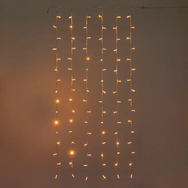 leroy merlin tenda luminosa 96 lampadine led bianco caldo h 200 x l 100 cm