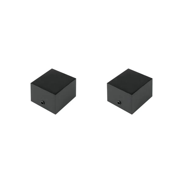 inspire finale per bastone futura square quadrato in alluminio nero matt Ø 20 mm , 2 pezzi