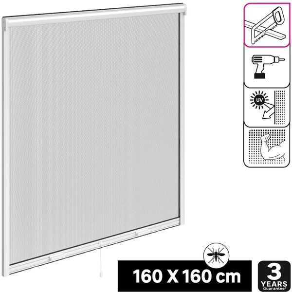 artens zanzariera avvolgibile  level 3 per finestra l 160 x h 160 cm bianco