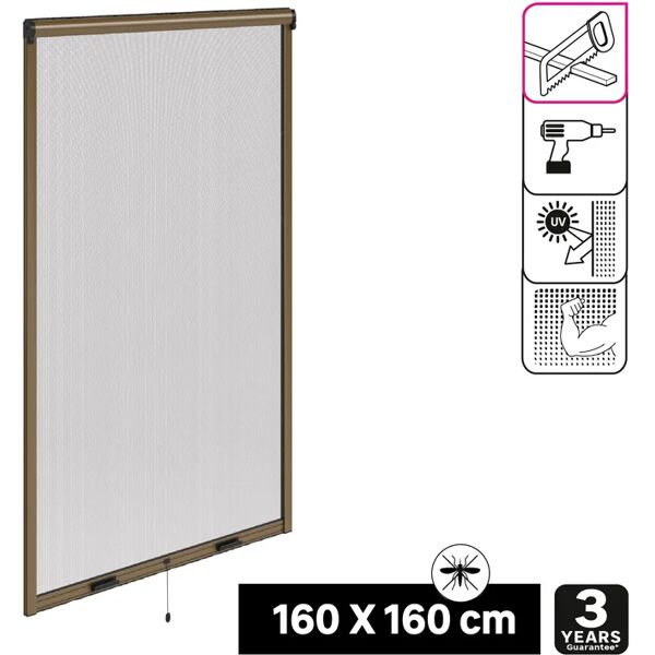 artens zanzariera avvolgibile  level 3 per finestra l 160 x h 160 cm bronzo