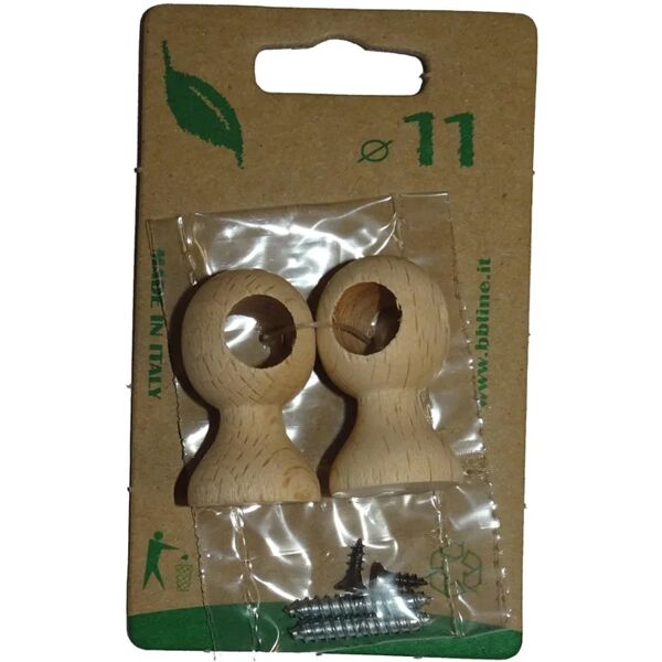 leroy merlin supporto singolo chiuso Ø11mm zip in legno wengè naturale , 2 pz