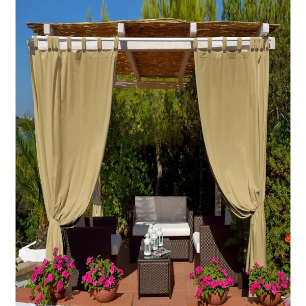 leroy merlin tenda oscurante gazebo tortora, passanti con bottoni 140x270 cm