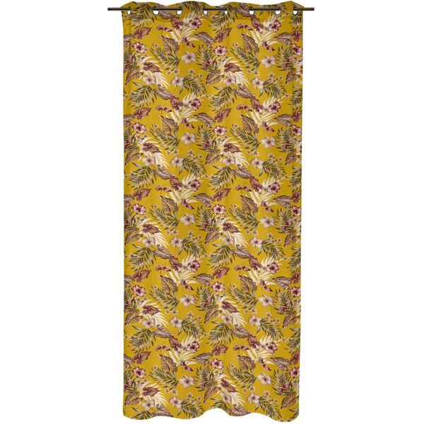 leroy merlin tenda semi-filtrante vintage giallo, occhiello 140x280 cm