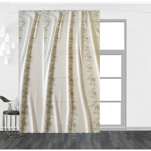 leroy merlin tenda semi-filtrante magnolia beige, nastro arricciatura automatica 140x300 cm