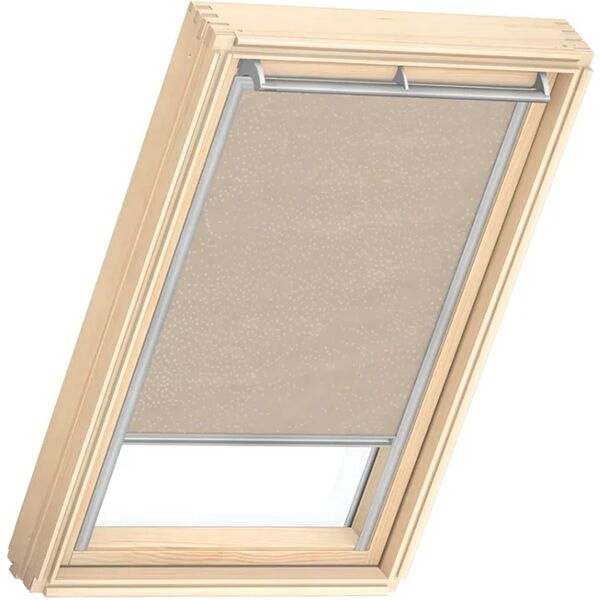 velux tenda per finestra da tetto filtrante  rflpk254171s l 55 x h 94 cm tinta ecru con pois bianchi sparsi