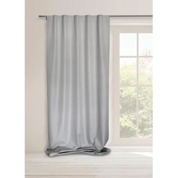 leroy merlin tenda oscurante ignifuga linen grigio, fettuccia e passanti nascosti 140x300 cm