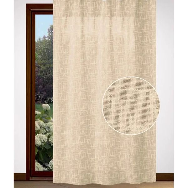 leroy merlin tenda semi-filtrante manuela beige, fettuccia e passanti nascosti 210x300 cm