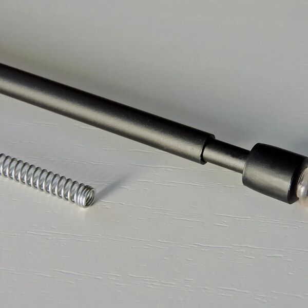 leroy merlin kit bastone per tendina a vetro a pressione estensibile da  a  cm sam in alluminio verniciato nero Ø 8 mm