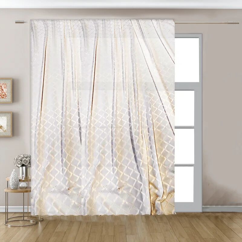 leroy merlin tenda semi-filtrante real beige, nastro arricciatura automatica 140x300 cm